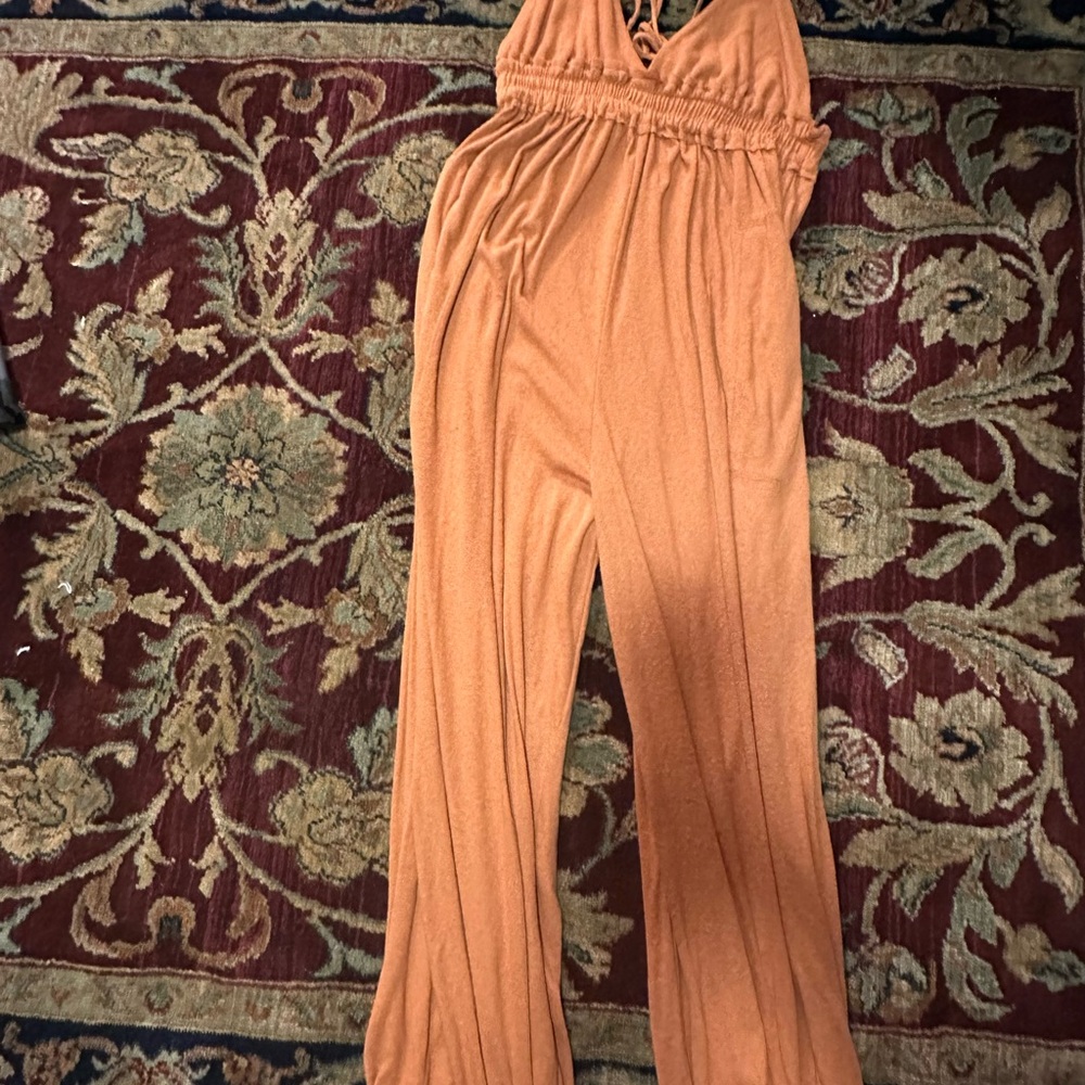 Free People Orange Jumpsuit